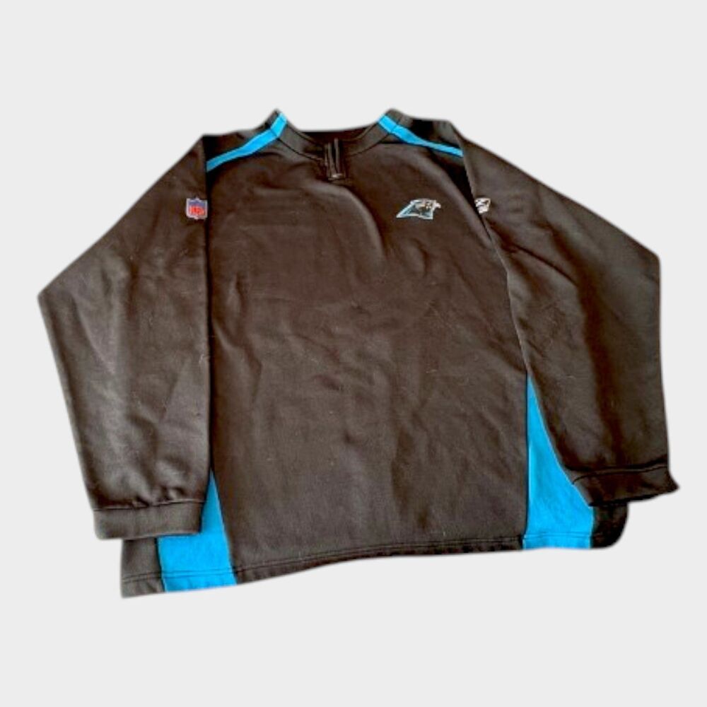 Carolina Panthers Retro Logo Vintage Reebok Thermal Sweatshirt Pullover Size 2XL